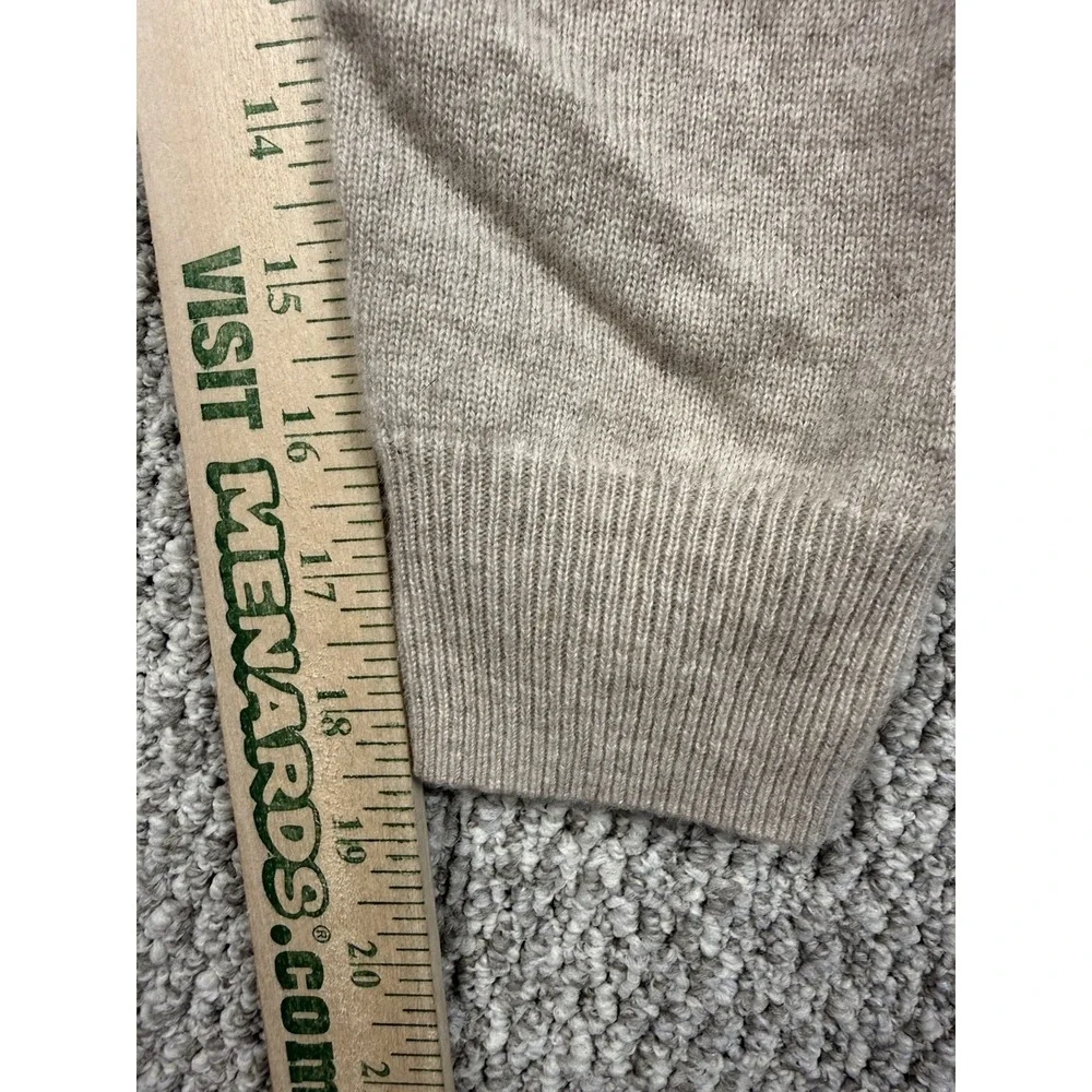 J.Crew 100% Cashmere Sweater Mens L Beige Crewneck Distressed Grunge Soft